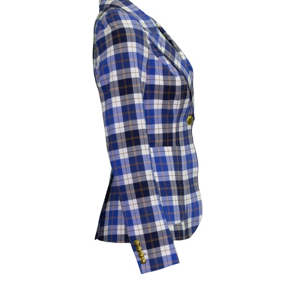 Smythe Patch Pocket Duchess Blazer Blue Plaid - Picture 3 of 15